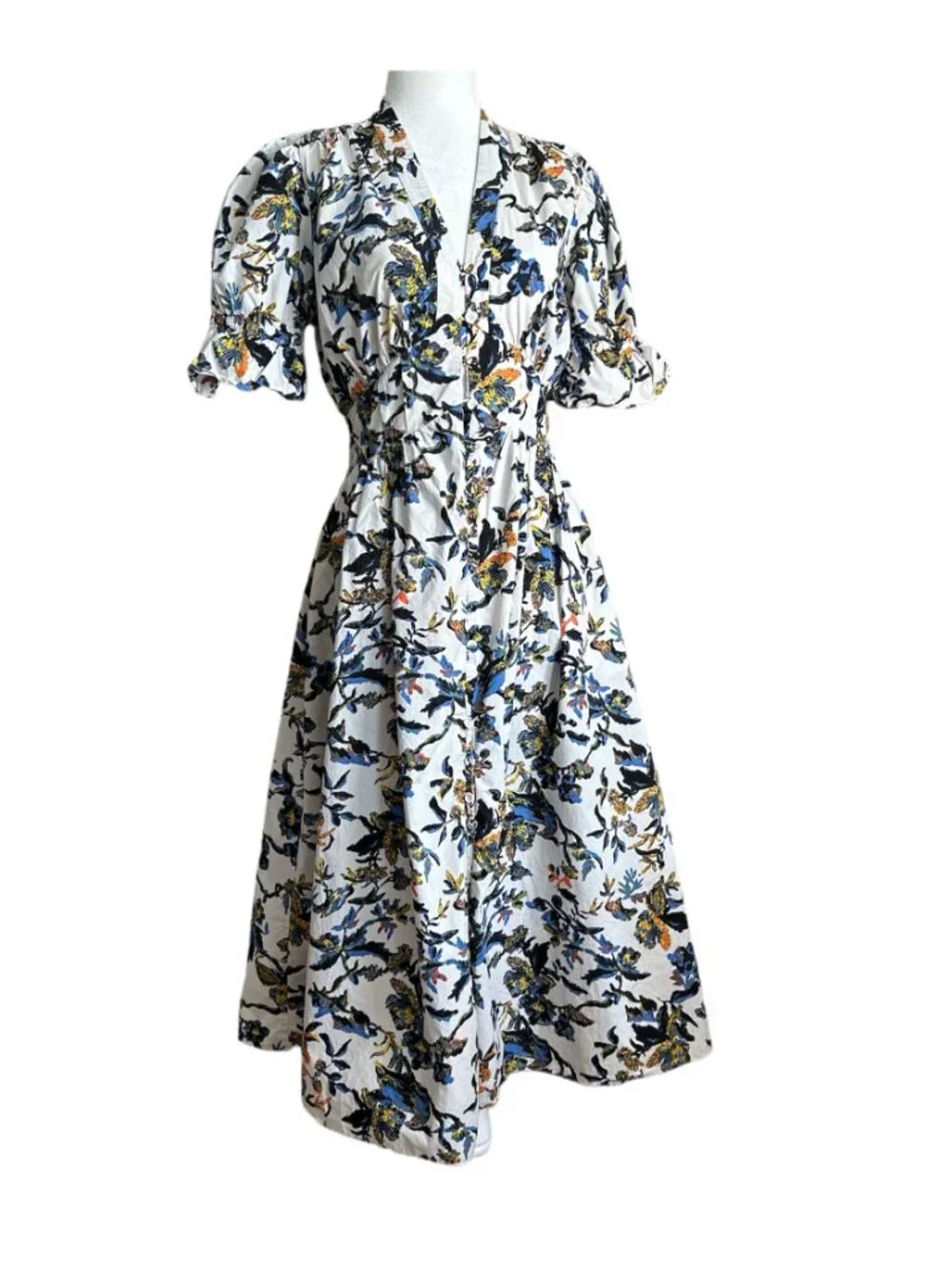 Diane von Furstenberg Floral Erica Dress in Fauna Toile Womens Aline fit and - Picture 4 of 16